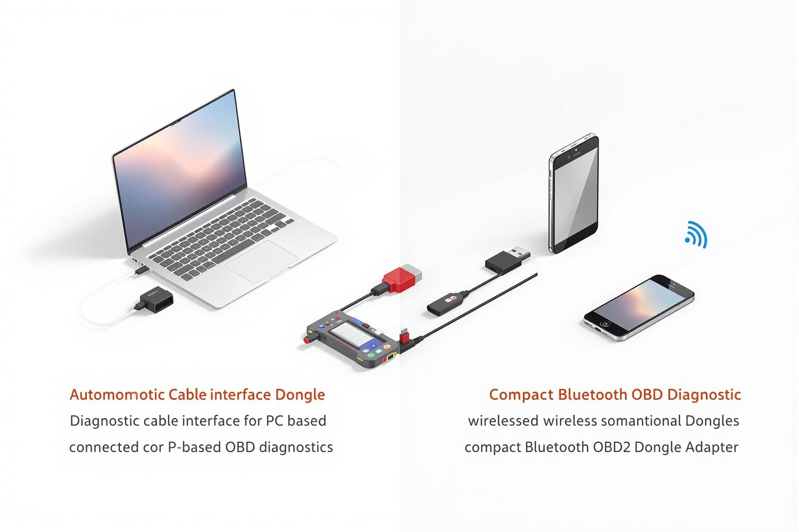 Comparison of PC-based VCDS diagnostic interface with cable versus smartphone OBDeleven Bluetooth OBD dongle for VAG vehicles